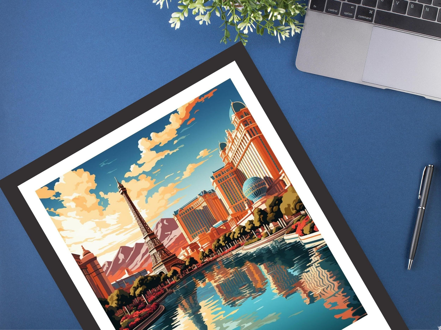 Las Vegas Travel Print | Bellagio Fountains | Las Vegas Travel Poster | Las Vegas Wall Art | Las Vegas USA Print | Travel Gift | ID 490