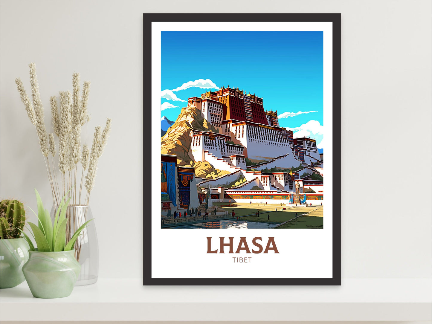 Lhasa Travel Poster | Lhasa Illustration | Lhasa Wall Art | Lhasa Poster | Housewarming Gift | Lhasa Print | Potala Palace Print | ID 387