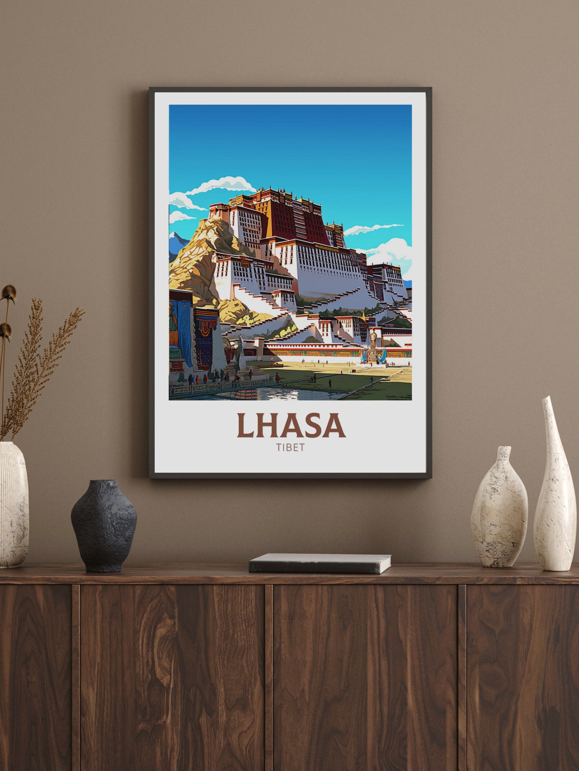 Lhasa Travel Poster | Lhasa Illustration | Lhasa Wall Art | Lhasa Poster | Housewarming Gift | Lhasa Print | Potala Palace Print | ID 387