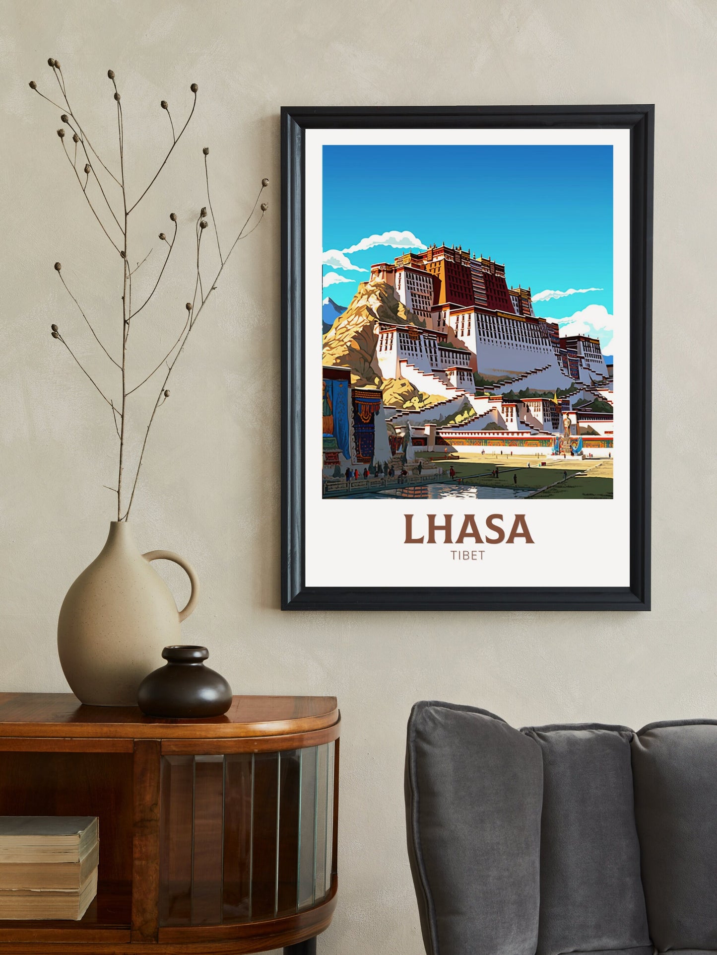 Lhasa Travel Poster | Lhasa Illustration | Lhasa Wall Art | Lhasa Poster | Housewarming Gift | Lhasa Print | Potala Palace Print | ID 387