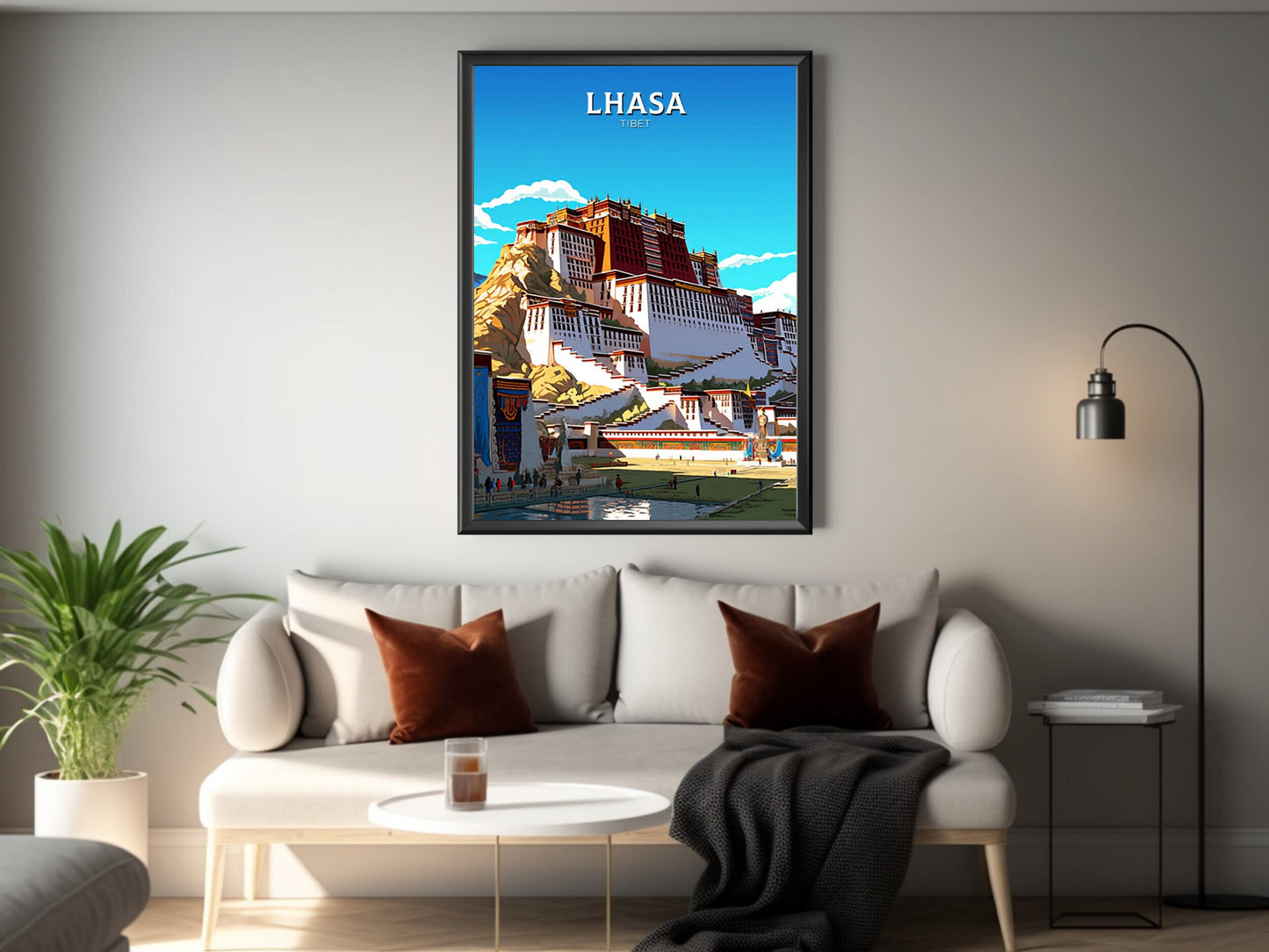 Lhasa Travel Poster | Lhasa Illustration | Lhasa Wall Art | Lhasa Poster | Housewarming Gift | Lhasa Print | Potala Palace Print | ID 386