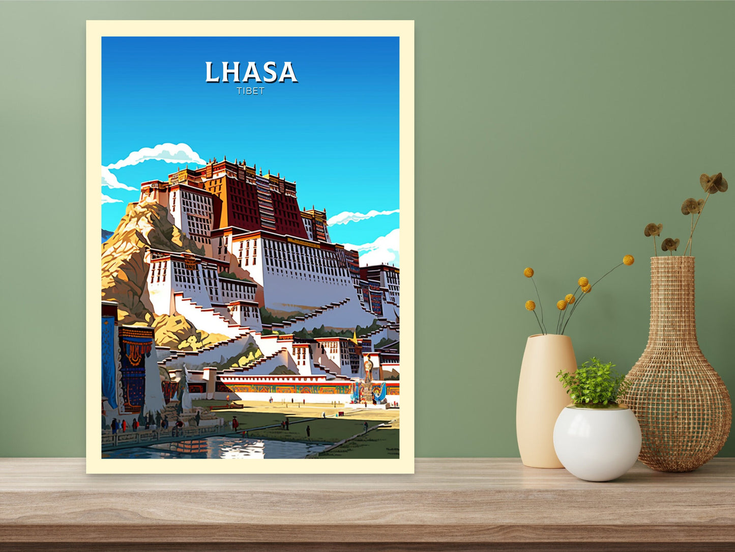 Lhasa Travel Poster | Lhasa Illustration | Lhasa Wall Art | Lhasa Poster | Housewarming Gift | Lhasa Print | Potala Palace Print | ID 386