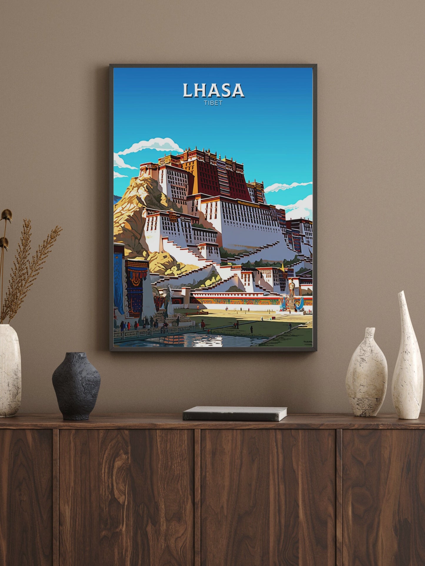 Lhasa Travel Poster | Lhasa Illustration | Lhasa Wall Art | Lhasa Poster | Housewarming Gift | Lhasa Print | Potala Palace Print | ID 386