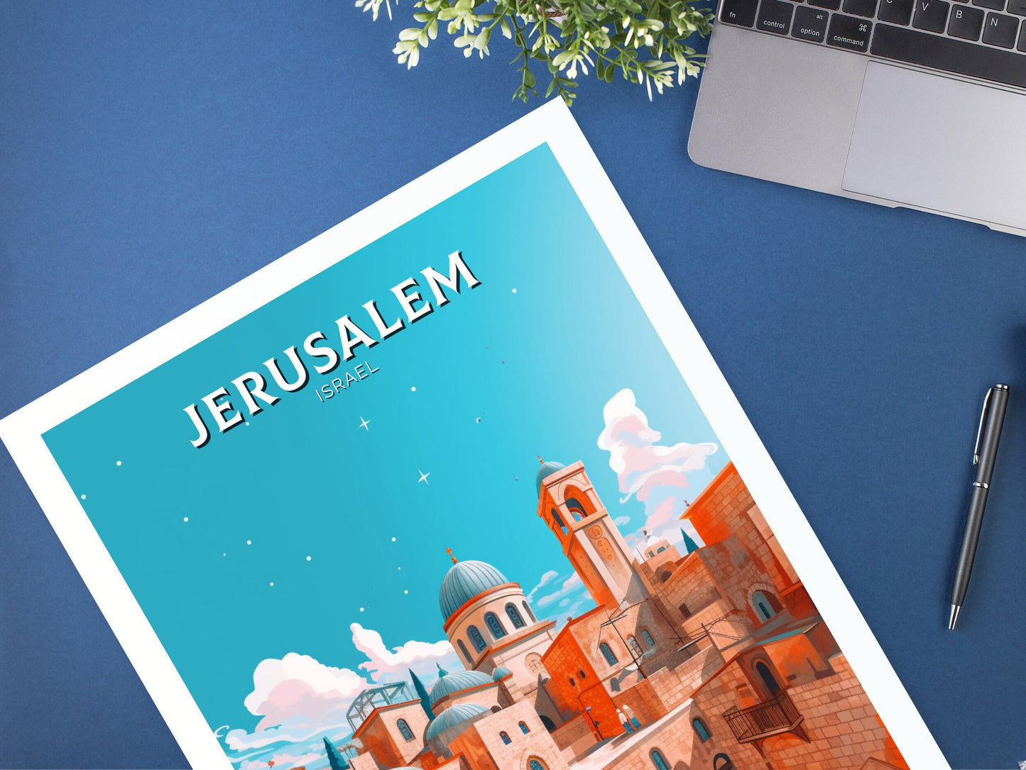 Jerusalem Travel Poster | Jerusalem Illustration | Jerusalem Wall Art | Jerusalem Poster | Jerusalem Print | Old City Print | ID 391