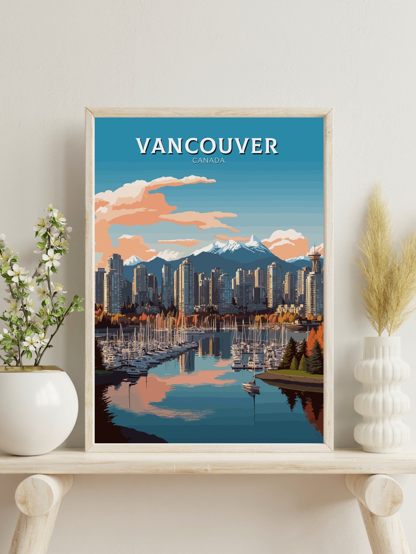 Vancouver Poster | Vancouver Travel Print | Illustration | Vancouver Art | Vancouver Wall Art | City Landscape | Canada Print | ID 392