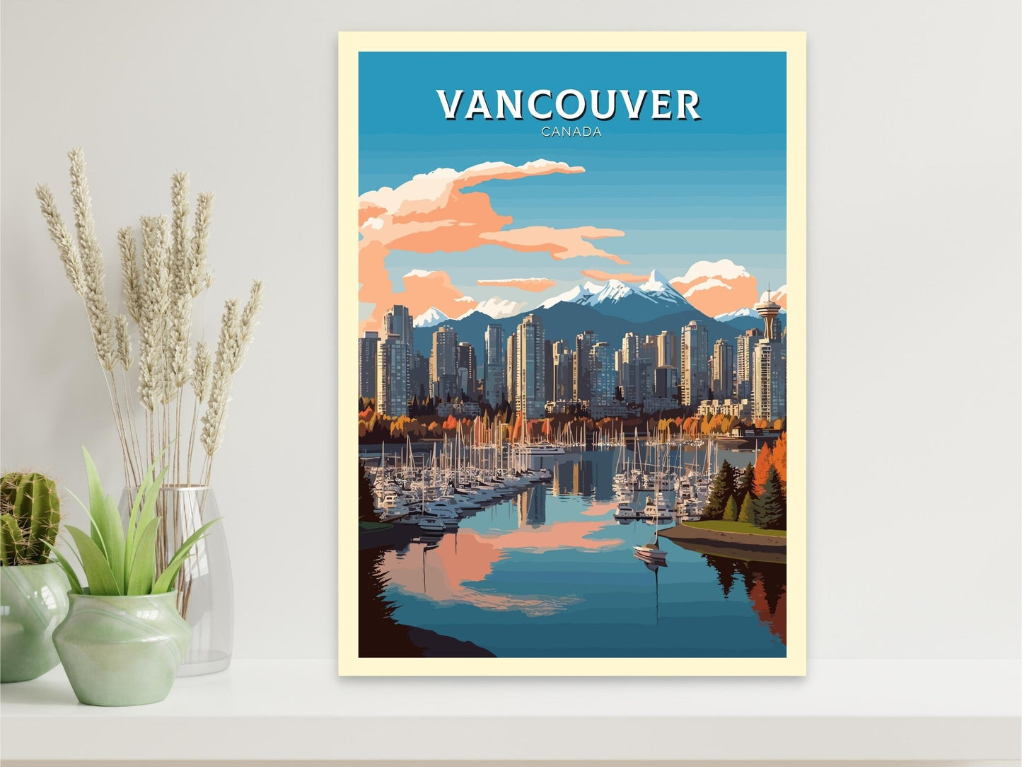 Vancouver Poster | Vancouver Travel Print | Illustration | Vancouver Art | Vancouver Wall Art | City Landscape | Canada Print | ID 392