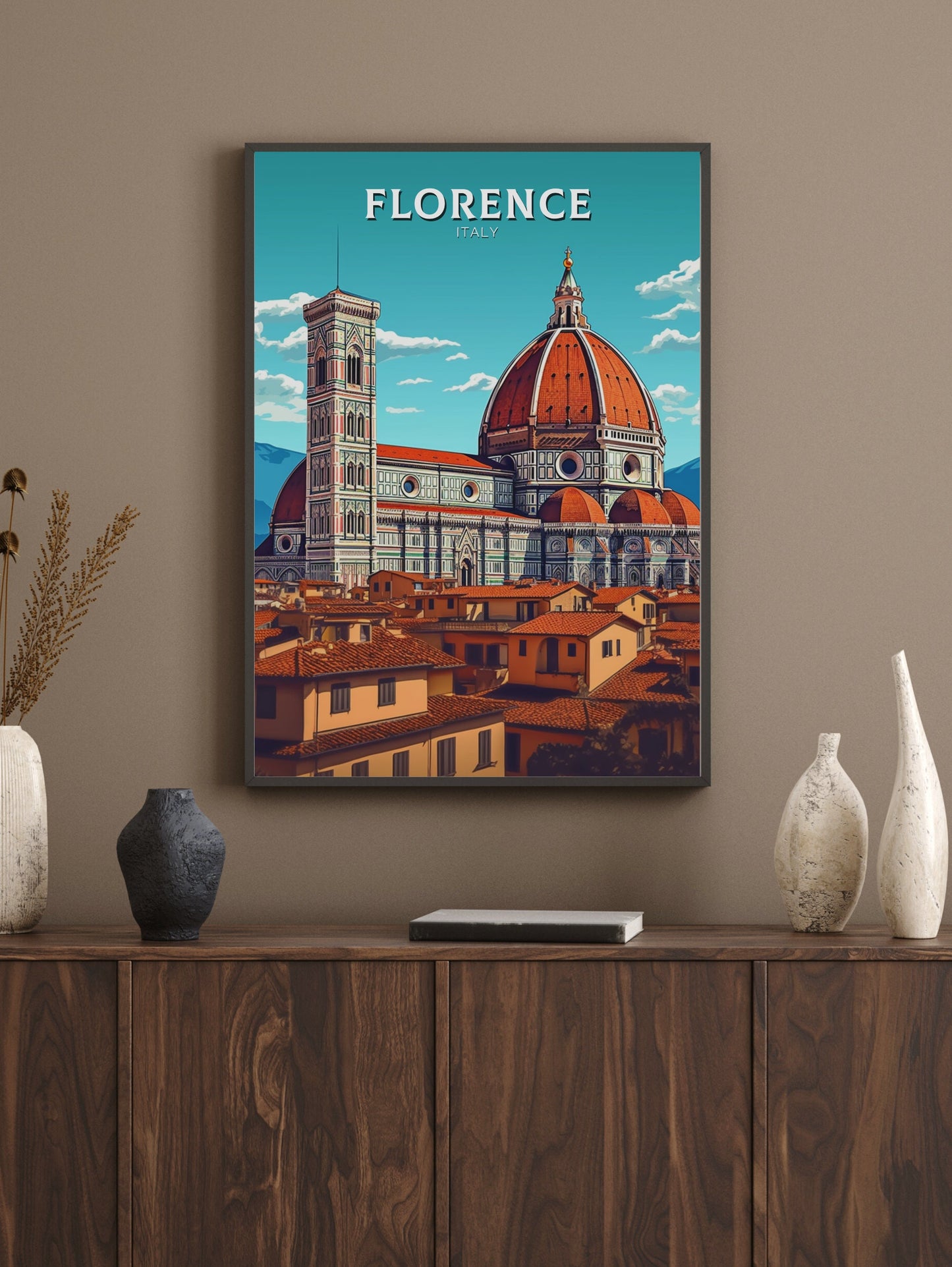 Florence Italy Print | Florence Città d'Arte | Italia Travel Print | Florence Wall Art | Tuscany Poster | Tuscany Print | ID 398