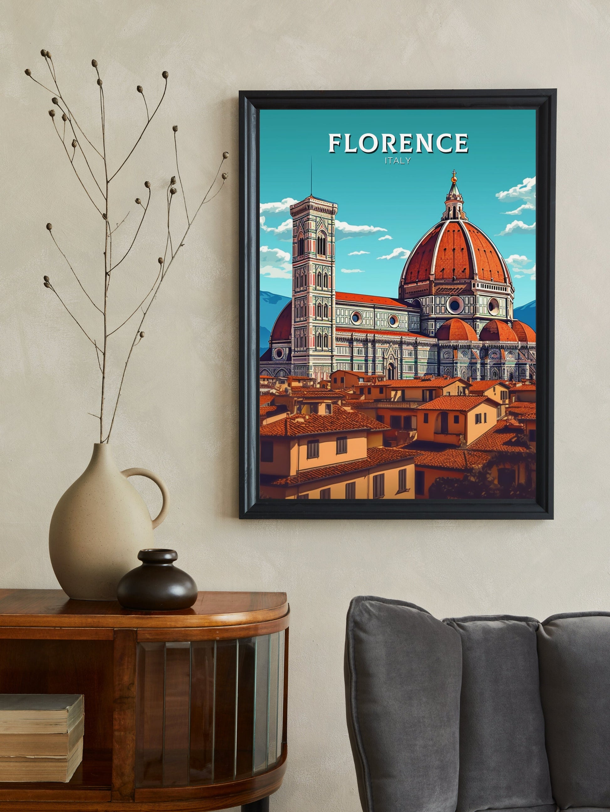 Florence Italy Print | Florence Città d'Arte | Italia Travel Print | Florence Wall Art | Tuscany Poster | Tuscany Print | ID 398