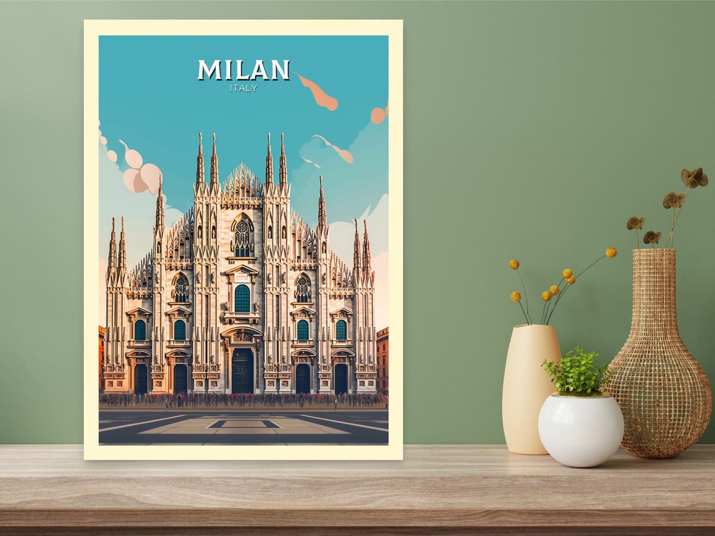 Milan Travel Poster | Milan Illustration | Milan Wall Art | Spain Poster | Milan Poster | Milan Spain Print | Milan Poster | ID 399