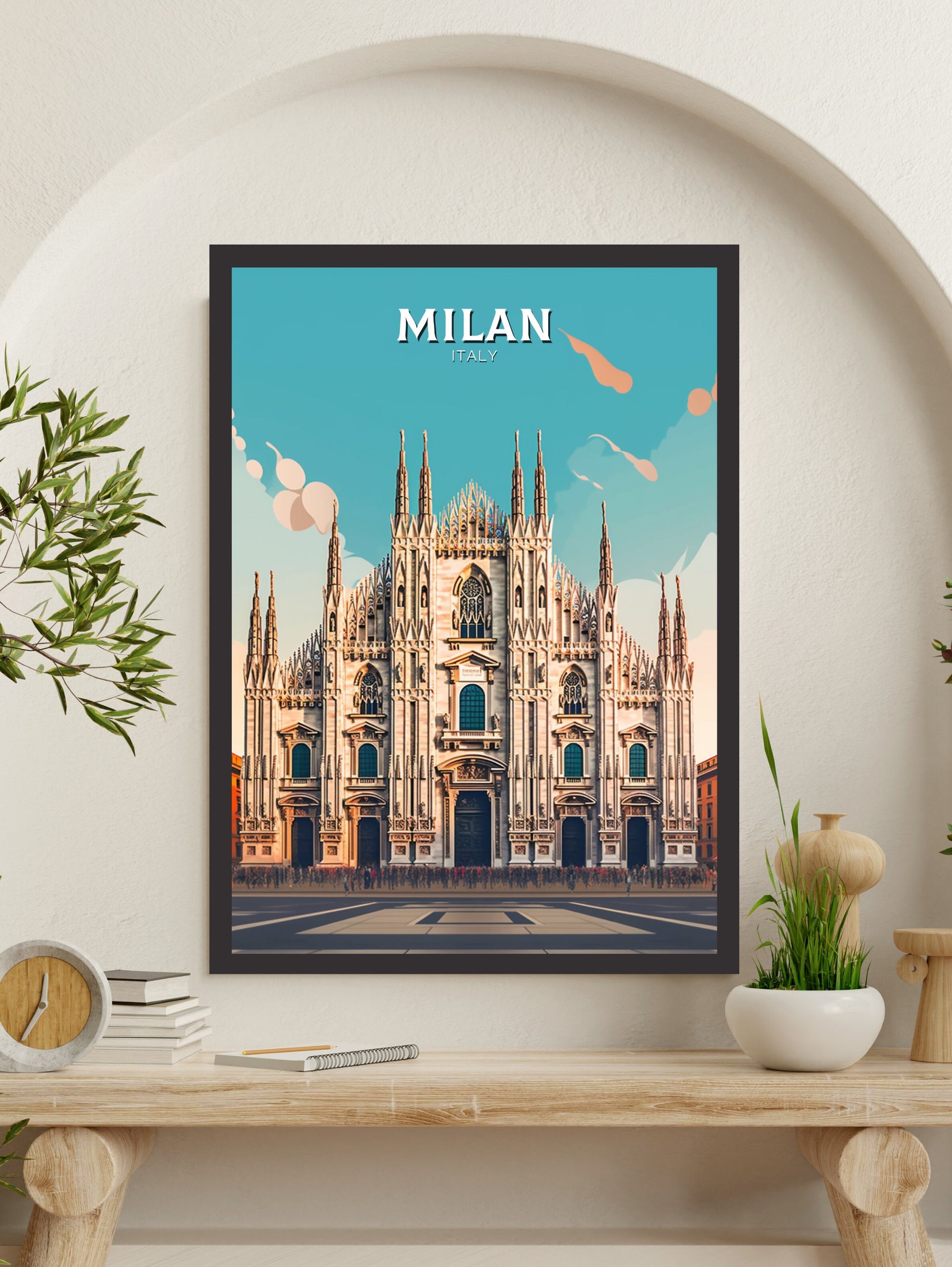 Milan Travel Poster | Milan Illustration | Milan Wall Art | Spain Poster | Milan Poster | Milan Spain Print | Milan Poster | ID 399