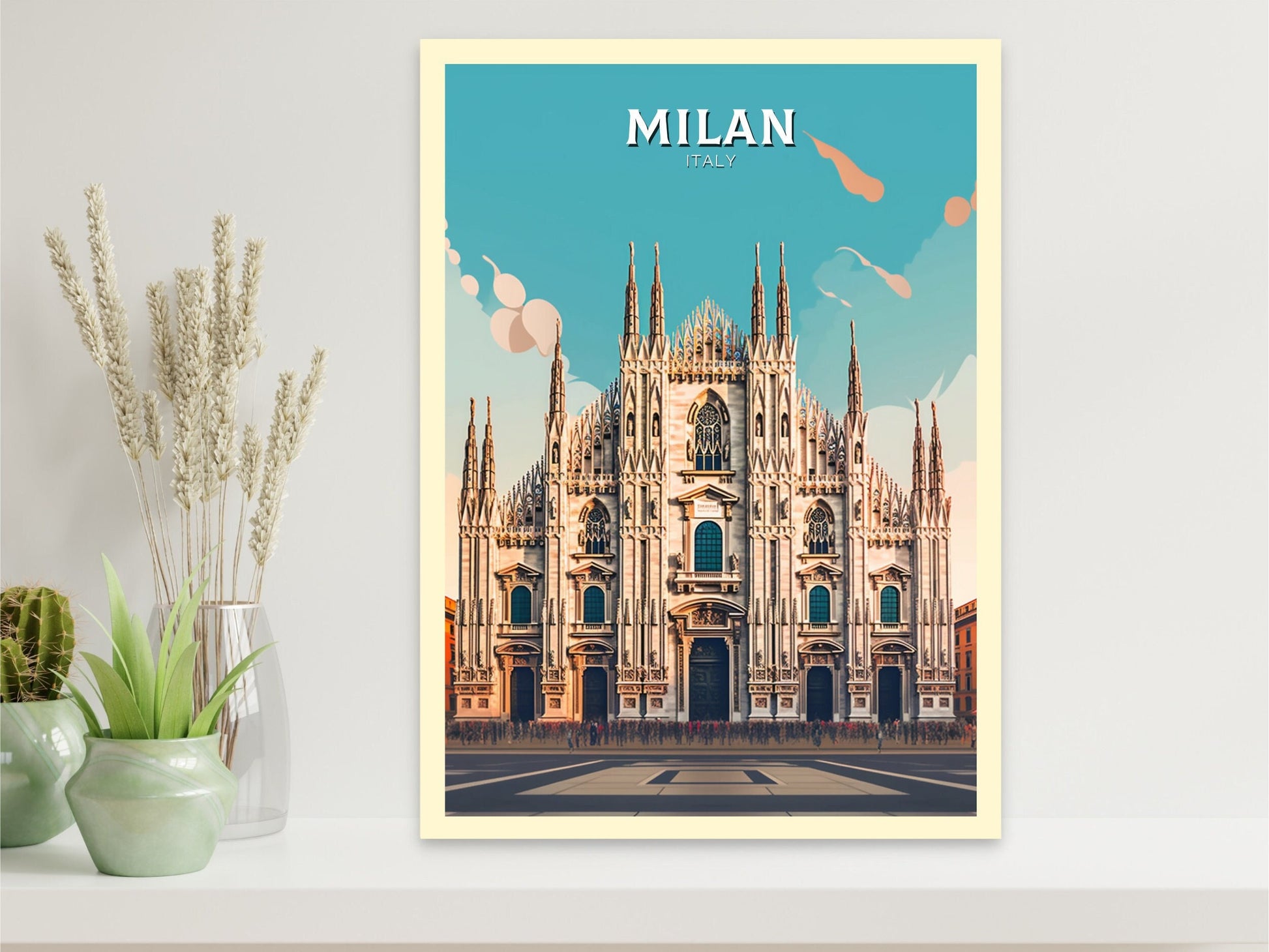 Milan Travel Poster | Milan Illustration | Milan Wall Art | Spain Poster | Milan Poster | Milan Spain Print | Milan Poster | ID 399