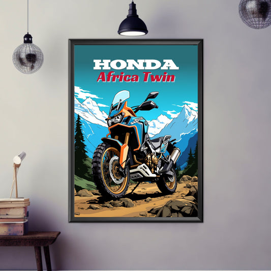 Honda Africa Twin Print, Honda Africa Twin Poster, Motorcycle Print, Motorbike Print, Bike Art, Bike Poster, Classic Bike Print, Sport Bike