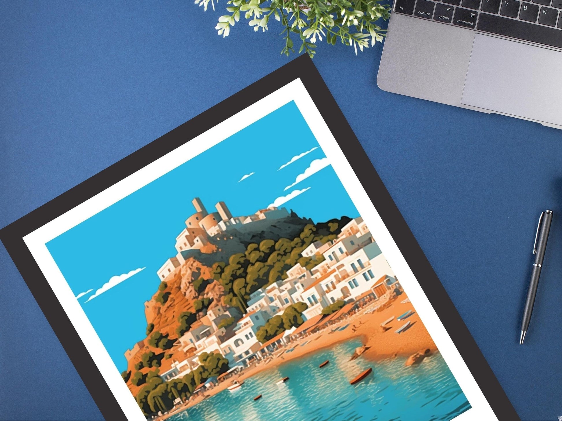 Rhodes Island Print | Rhodes Travel Poster | Rhodes Illustration | Greece Poster | Greek Island | Greece Home Decor | Travel Poster | ID 406