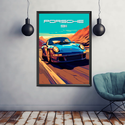 Porsche 911 Poster, 2010s Car Print Porsche 911 Print, Supercar print, Vintage Car Print, Car Print, Car Poster, Car Art, Classic Car Print