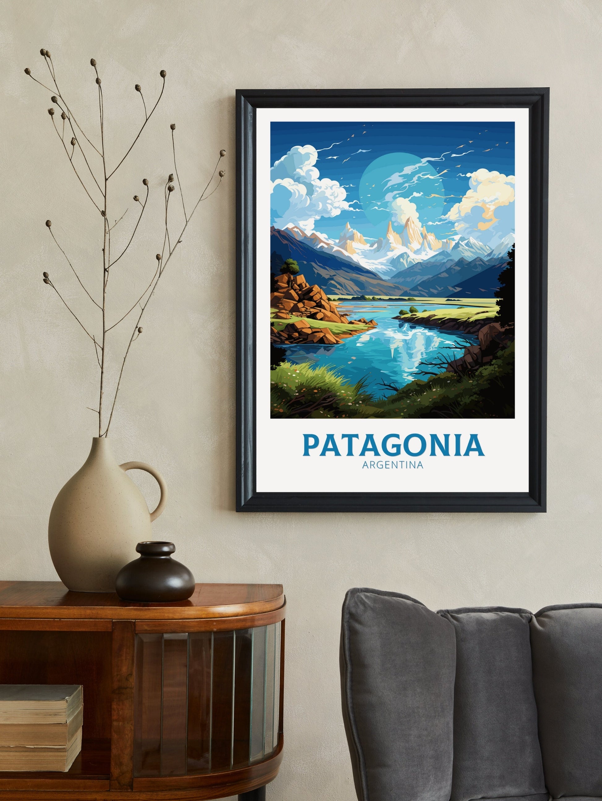 Patagonia Poster | Patagonia Travel Print | Patagonia Design | Patagonia Wall Art | Patagonia Painting | Argentina Poster | ID 494