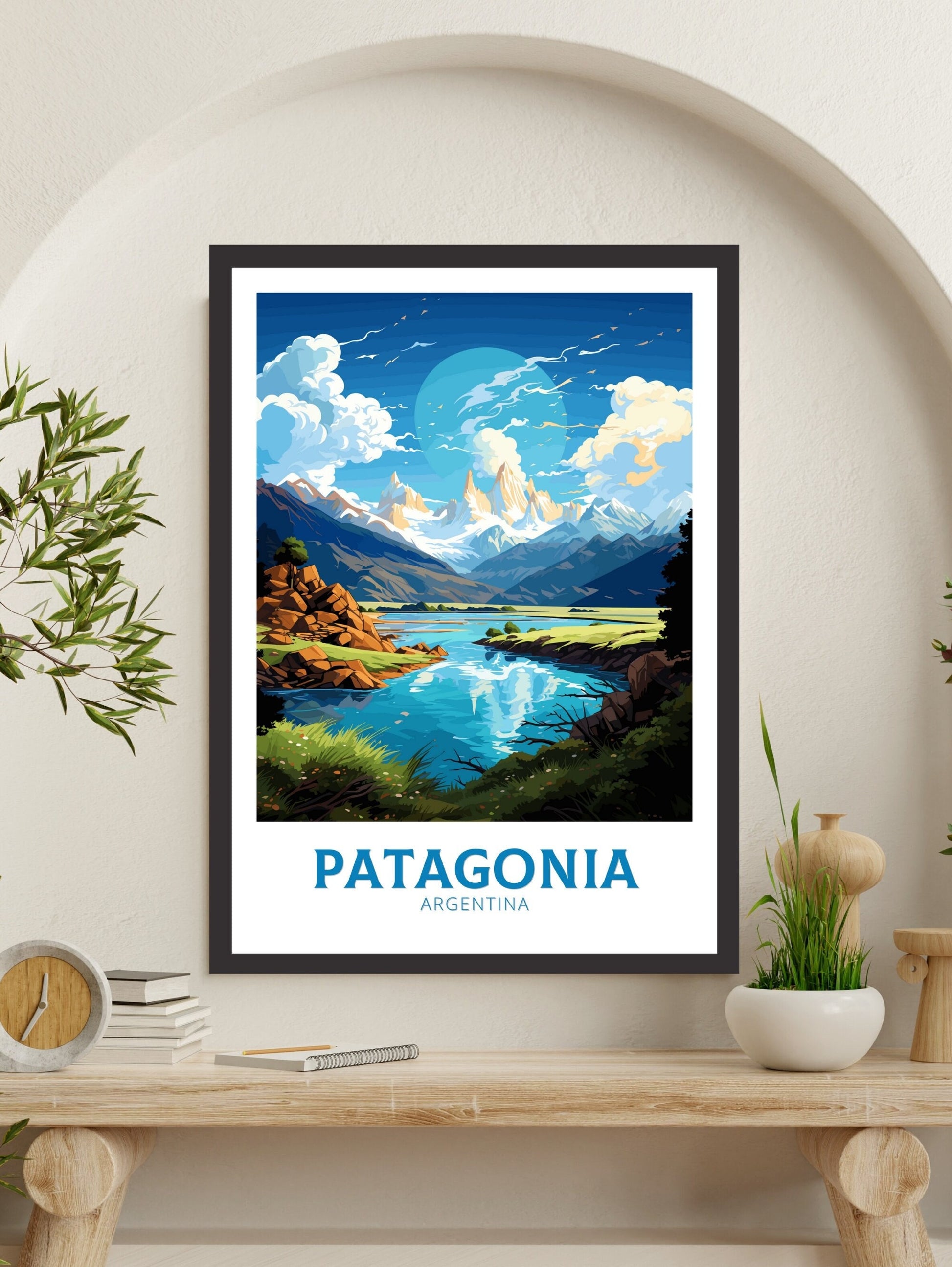 Patagonia Poster | Patagonia Travel Print | Patagonia Design | Patagonia Wall Art | Patagonia Painting | Argentina Poster | ID 494