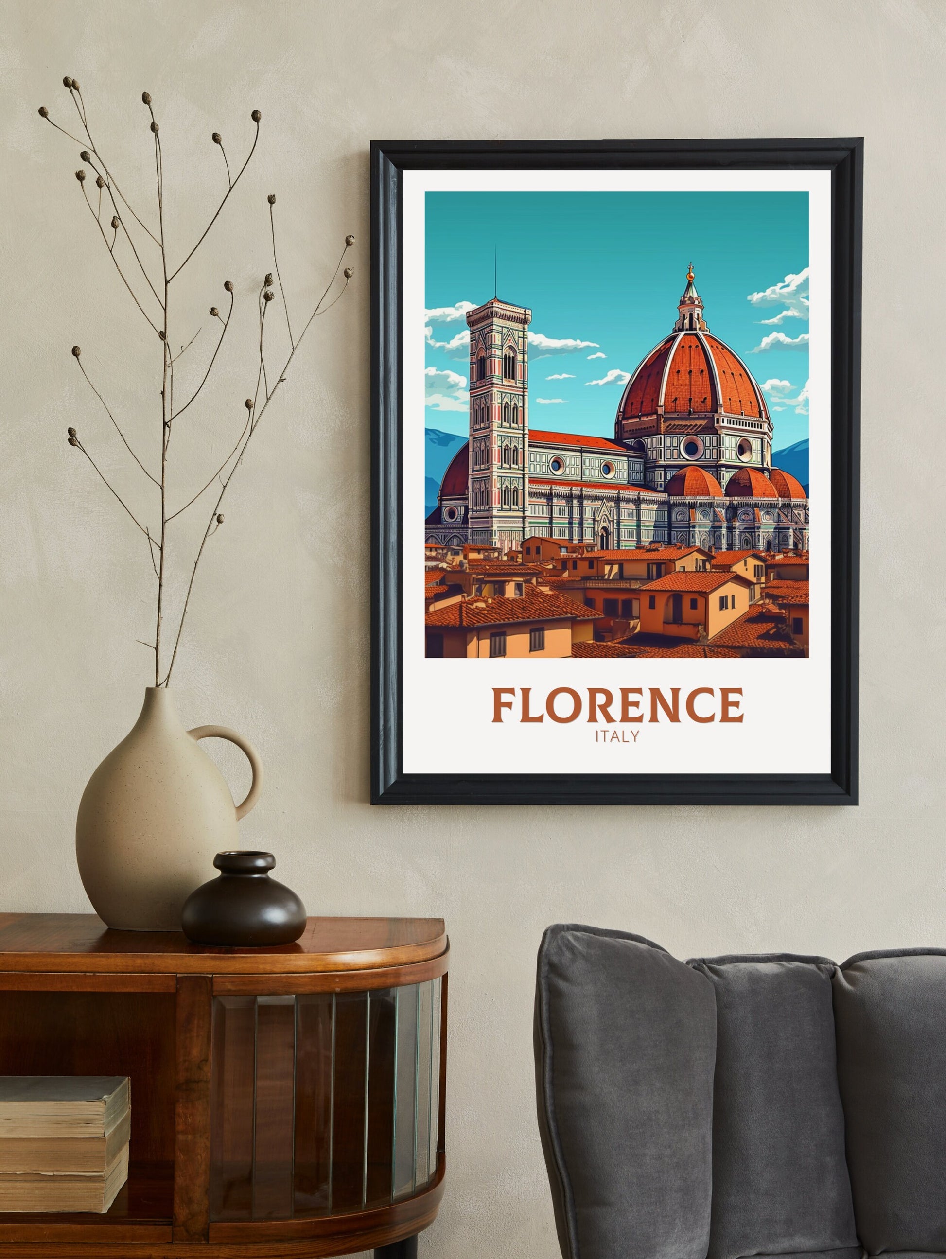 Florence Italy Poster | Florence Città d'Arte | Italia Travel Poster | Florence Wall Art | Tuscany Print | Tuscany Poster | ID 403