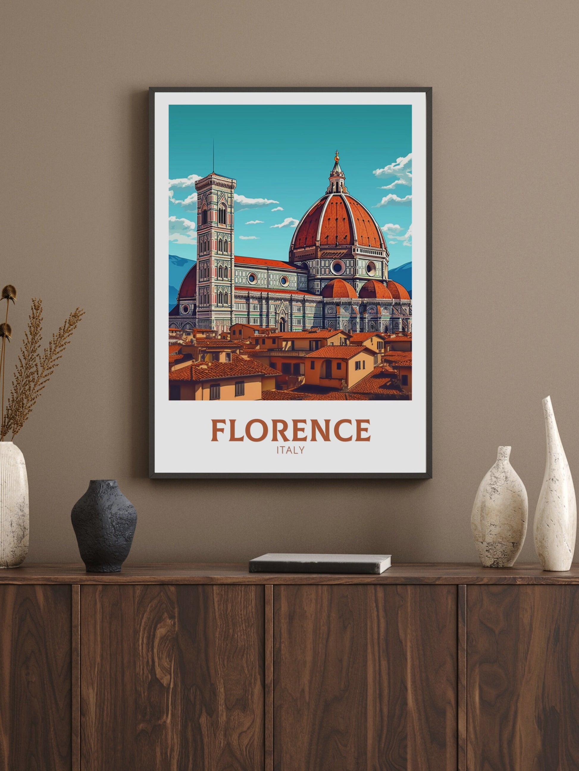 Florence Italy Poster | Florence Città d'Arte | Italia Travel Poster | Florence Wall Art | Tuscany Print | Tuscany Poster | ID 403