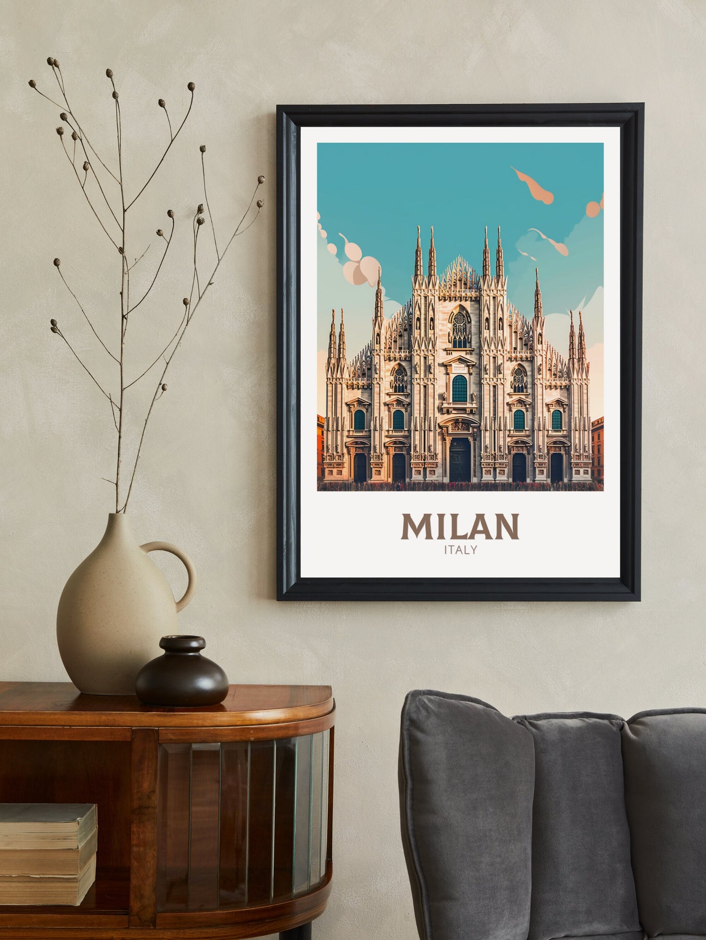 Milan Travel Poster | Milan Illustration | Milan Wall Art | Spain Poster | Milan Poster | Milan Spain Print | Milan Poster | ID 402