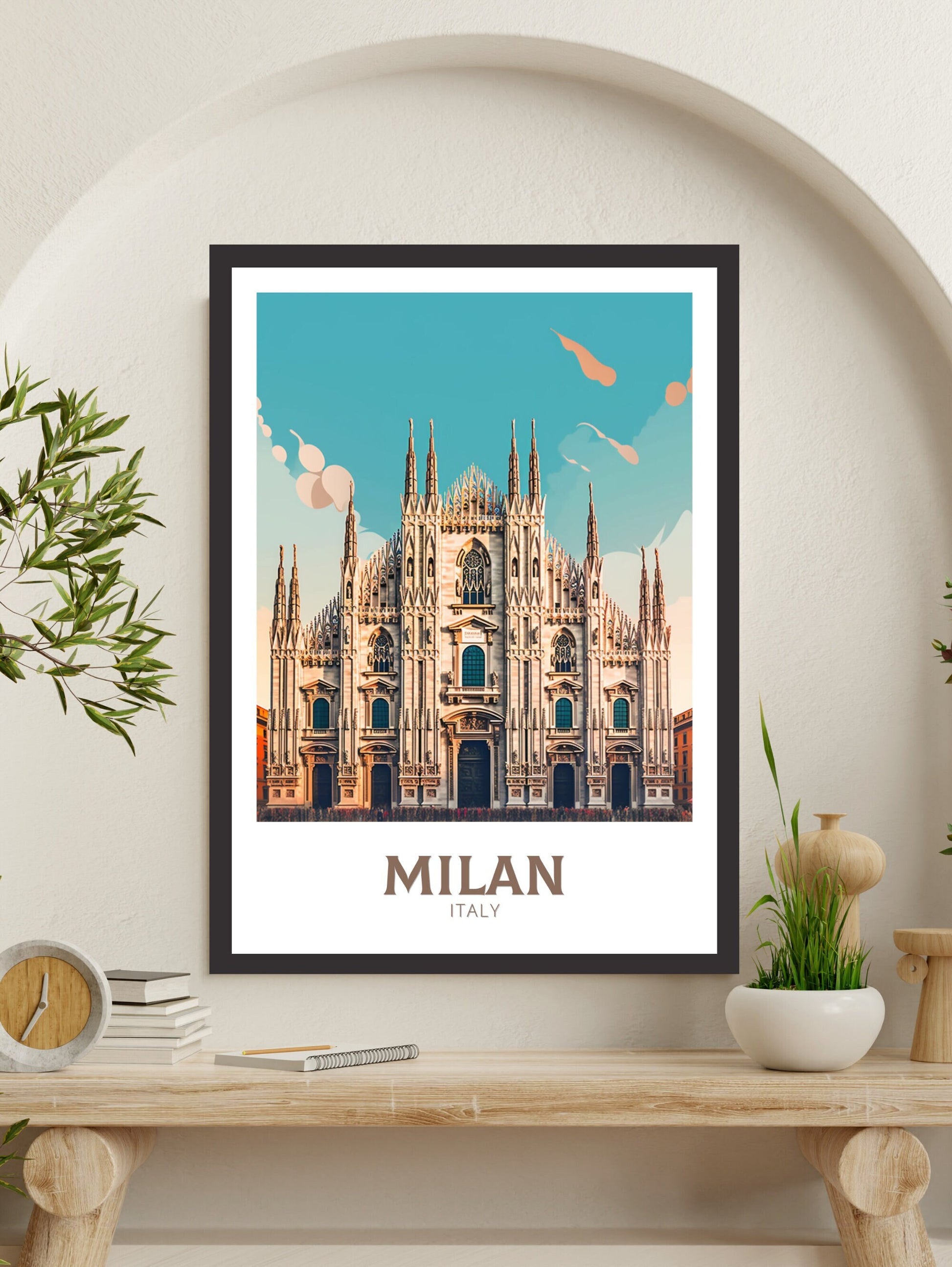 Milan Travel Poster | Milan Illustration | Milan Wall Art | Spain Poster | Milan Poster | Milan Spain Print | Milan Poster | ID 402