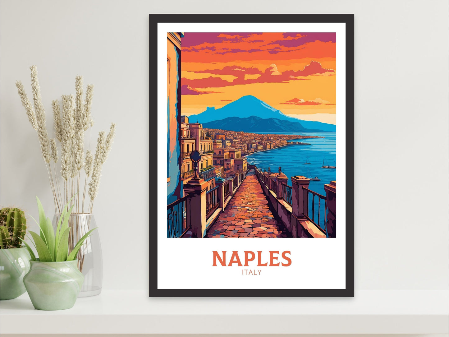 Naples Travel Print | Naples Illustration | Naples Wall Art | Italy Print | Italy Home Décor | Naples Poster | ID 409