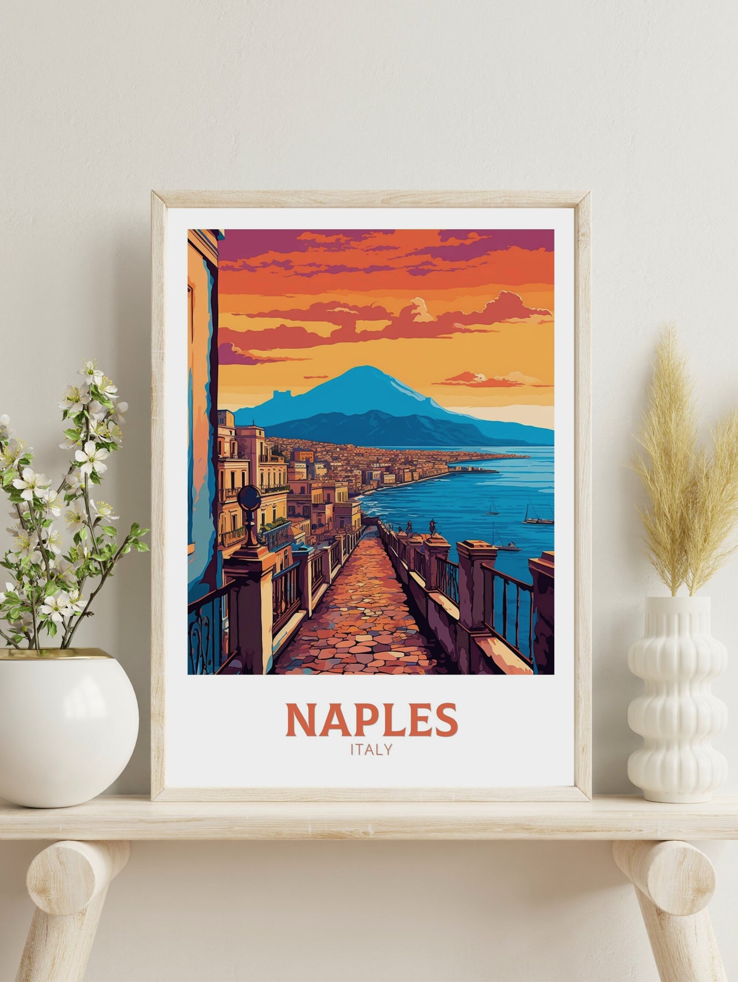 Naples Travel Print | Naples Illustration | Naples Wall Art | Italy Print | Italy Home Décor | Naples Poster | ID 409