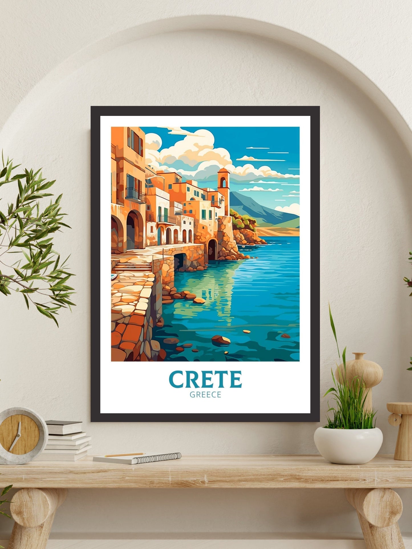 Crete Travel Print | Crete Illustration | Crete Poster | Greece Poster | Greece Home Décor | Crete Design Art | Greek island | ID 401