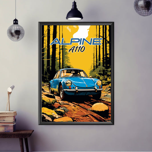Alpine A110 Print, 1970s Car Print, Alpine A110 Poster, Vintage Car Print, Car Print, Car Poster, Car Art, Classic Car Print,Rally Car Print