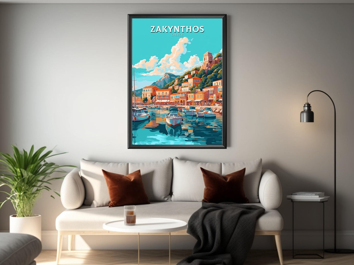 Zakynthos Travel Print | Zakynthos Poster | Zakynthos Illustration | Greece Print | Greece Home Décor | Zakynthos Art | Greek island ID 410