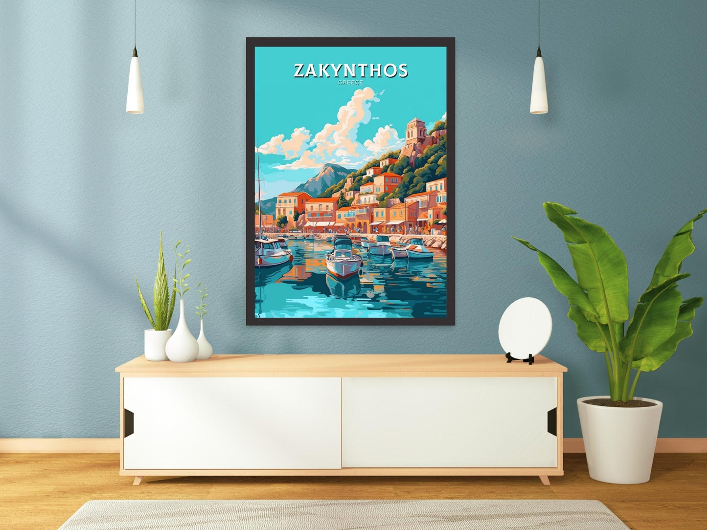 Zakynthos Travel Print | Zakynthos Poster | Zakynthos Illustration | Greece Print | Greece Home Décor | Zakynthos Art | Greek island ID 410