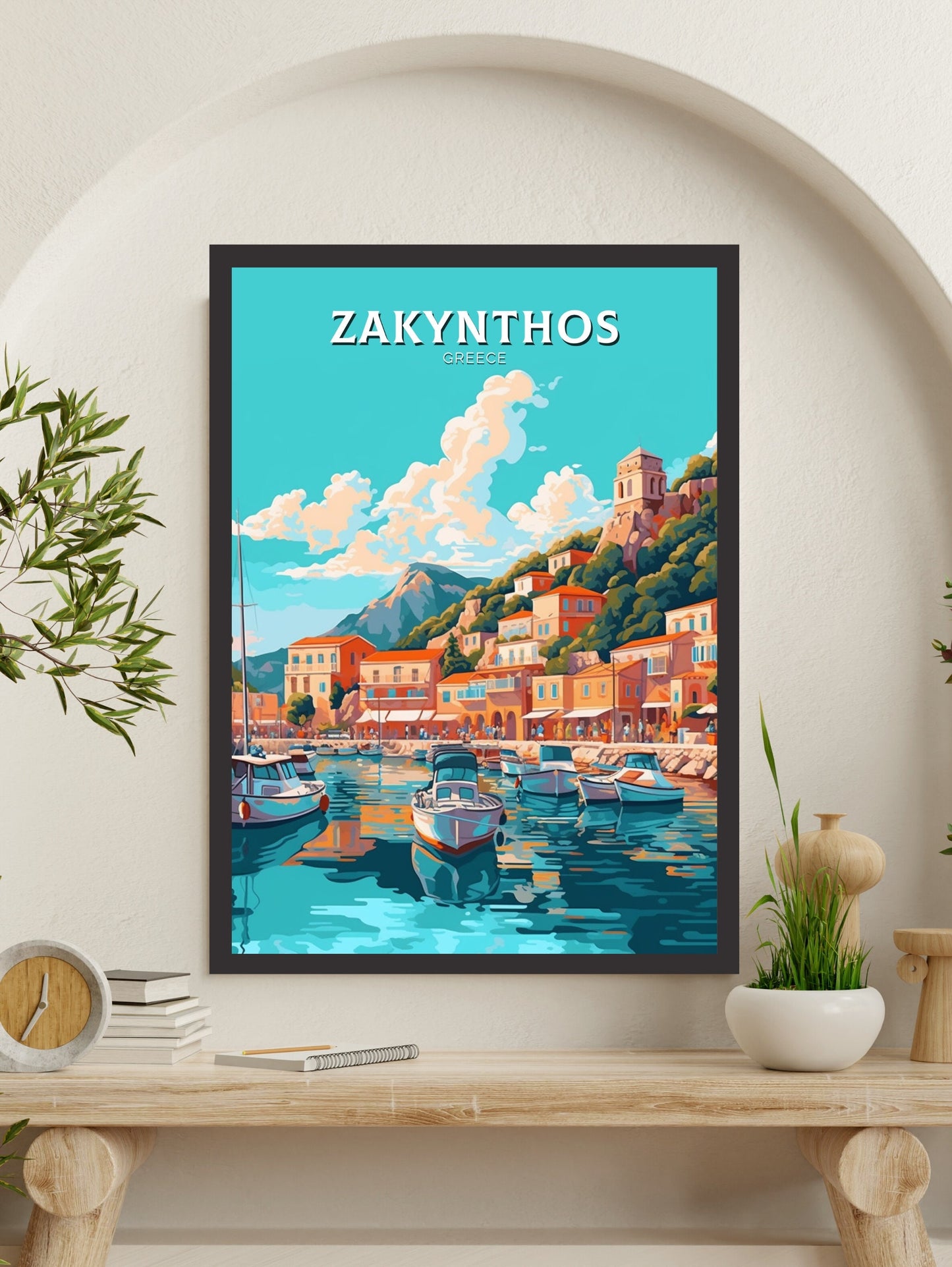 Zakynthos Travel Print | Zakynthos Poster | Zakynthos Illustration | Greece Print | Greece Home Décor | Zakynthos Art | Greek island ID 410