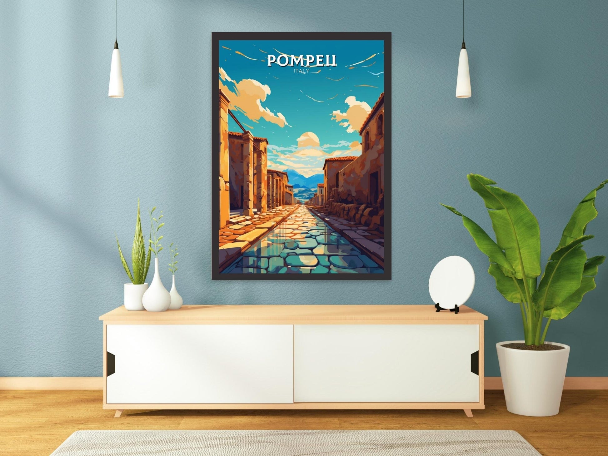 Pompeii Travel Print | Pompeii Illustration | Pompeii Print | Pompeii Wall Art | Pompeii Travel Poster | Italy Poster | Italy Décor | ID 418