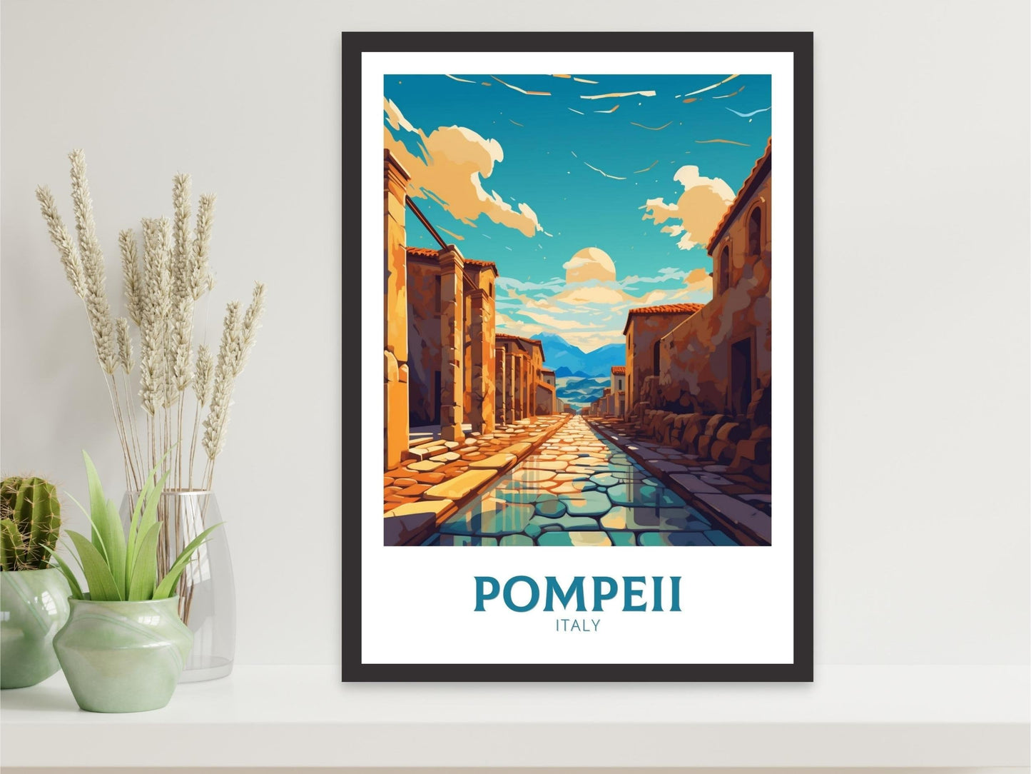 Pompeii Travel Poster | Pompeii Travel Print | Pompeii Illustration | Pompeii Print | Pompeii Wall Art | Italy Poster | Italy Décor | ID 419