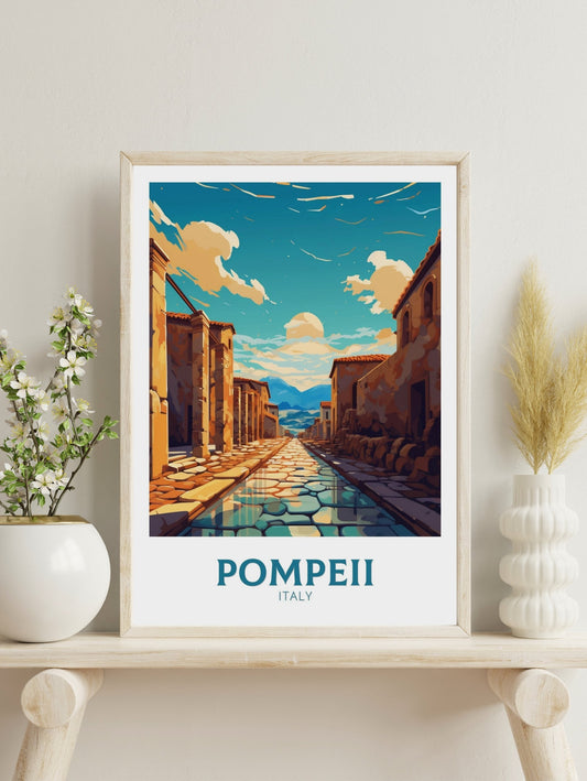 Pompeii Travel Poster | Pompeii Travel Print | Pompeii Illustration | Pompeii Print | Pompeii Wall Art | Italy Poster | Italy Décor | ID 419