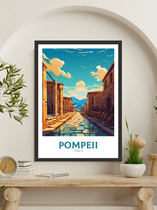 Pompeii Travel Poster | Pompeii Travel Print | Pompeii Illustration | Pompeii Print | Pompeii Wall Art | Italy Poster | Italy Décor | ID 419