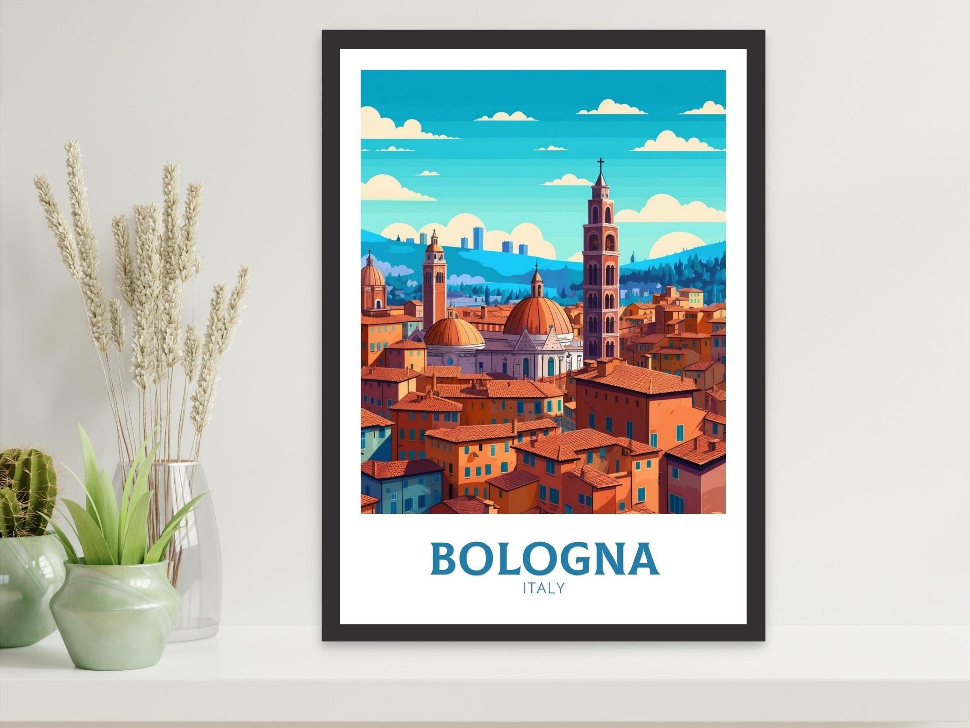 Bologna Travel Print | Bologna Travel Poster | Bologna Illustration | Bologna Print | Bologna Wall Art | Italy Poster | Italy Décor | ID 421