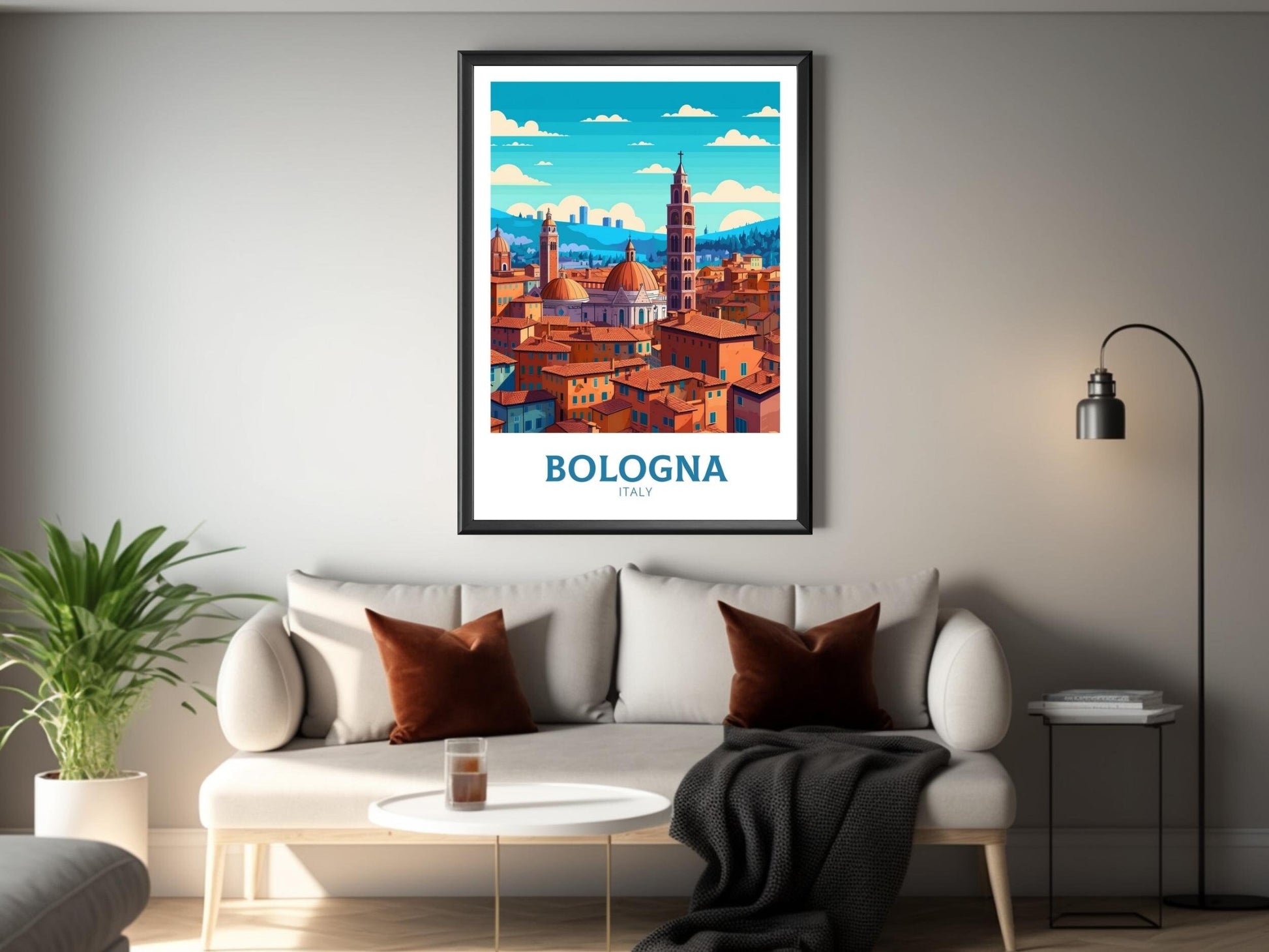 Bologna Travel Print | Bologna Travel Poster | Bologna Illustration | Bologna Print | Bologna Wall Art | Italy Poster | Italy Décor | ID 421