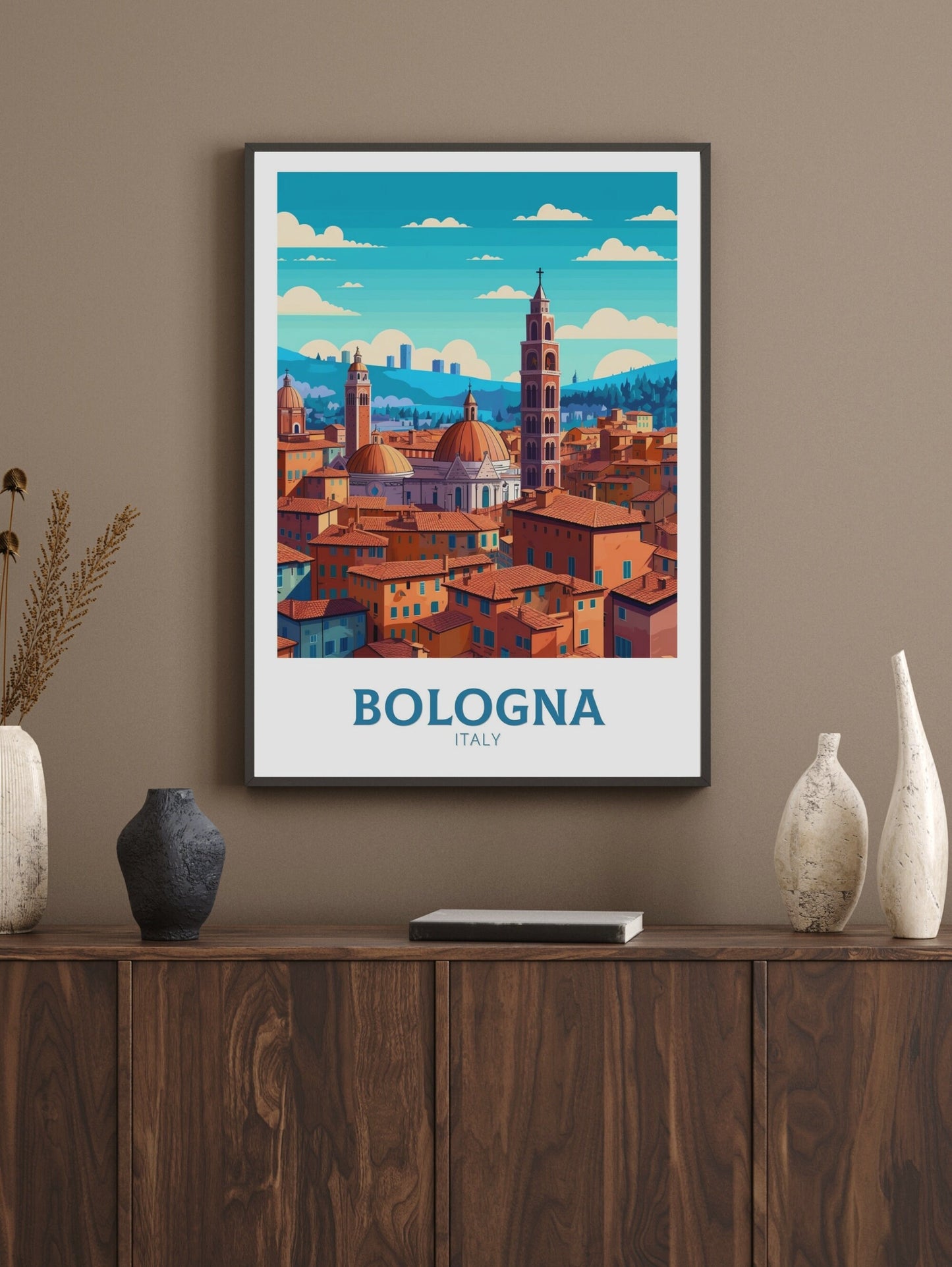 Bologna Travel Print | Bologna Travel Poster | Bologna Illustration | Bologna Print | Bologna Wall Art | Italy Poster | Italy Décor | ID 421