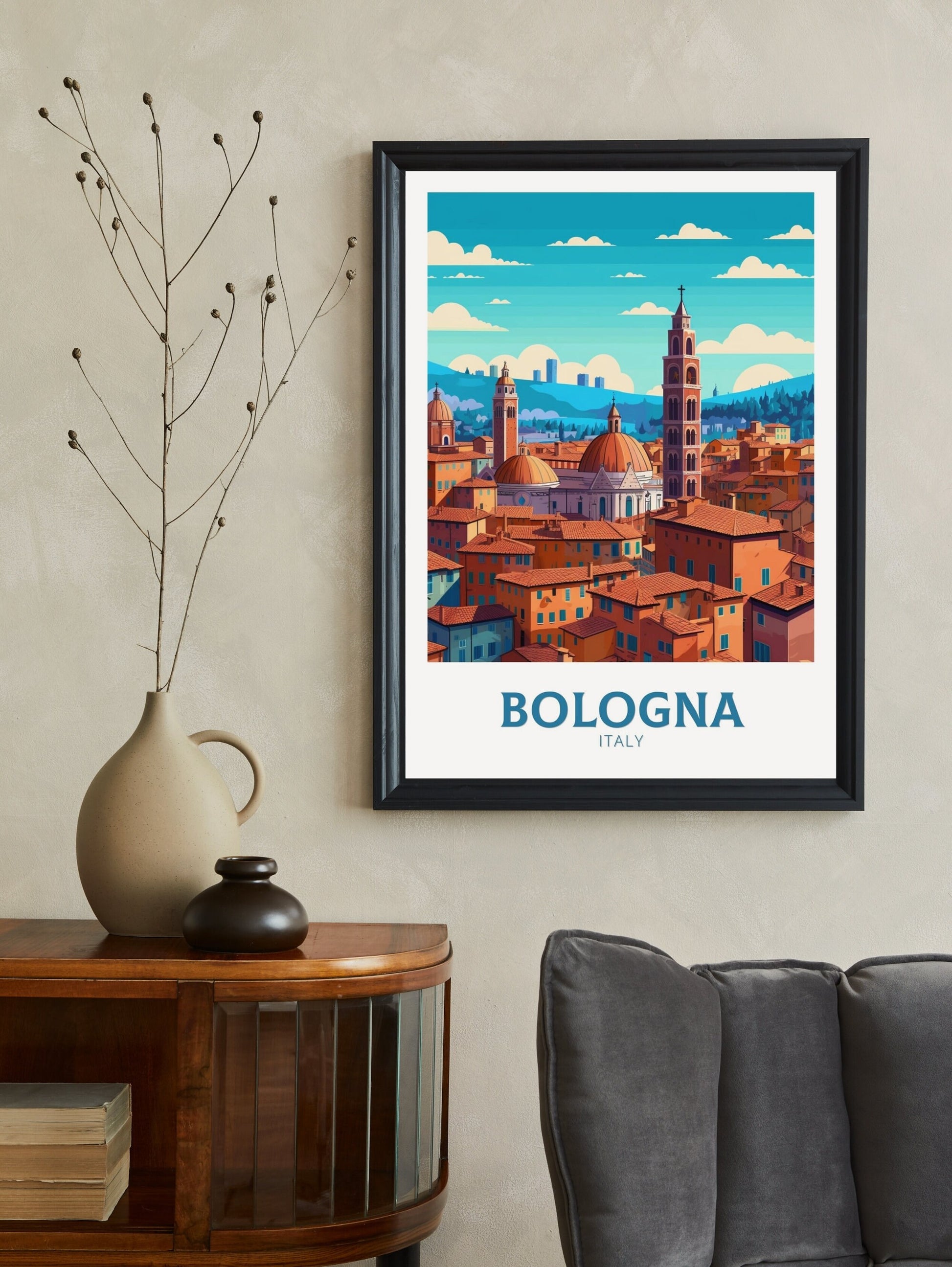 Bologna Travel Print | Bologna Travel Poster | Bologna Illustration | Bologna Print | Bologna Wall Art | Italy Poster | Italy Décor | ID 421