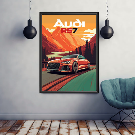 Audi RS7 Poster, Audi RS7 Print, 2020s Car, Performance Car Print, Car Print, Car Poster, Car Art, Modern Classic Car Print, Luxury Car