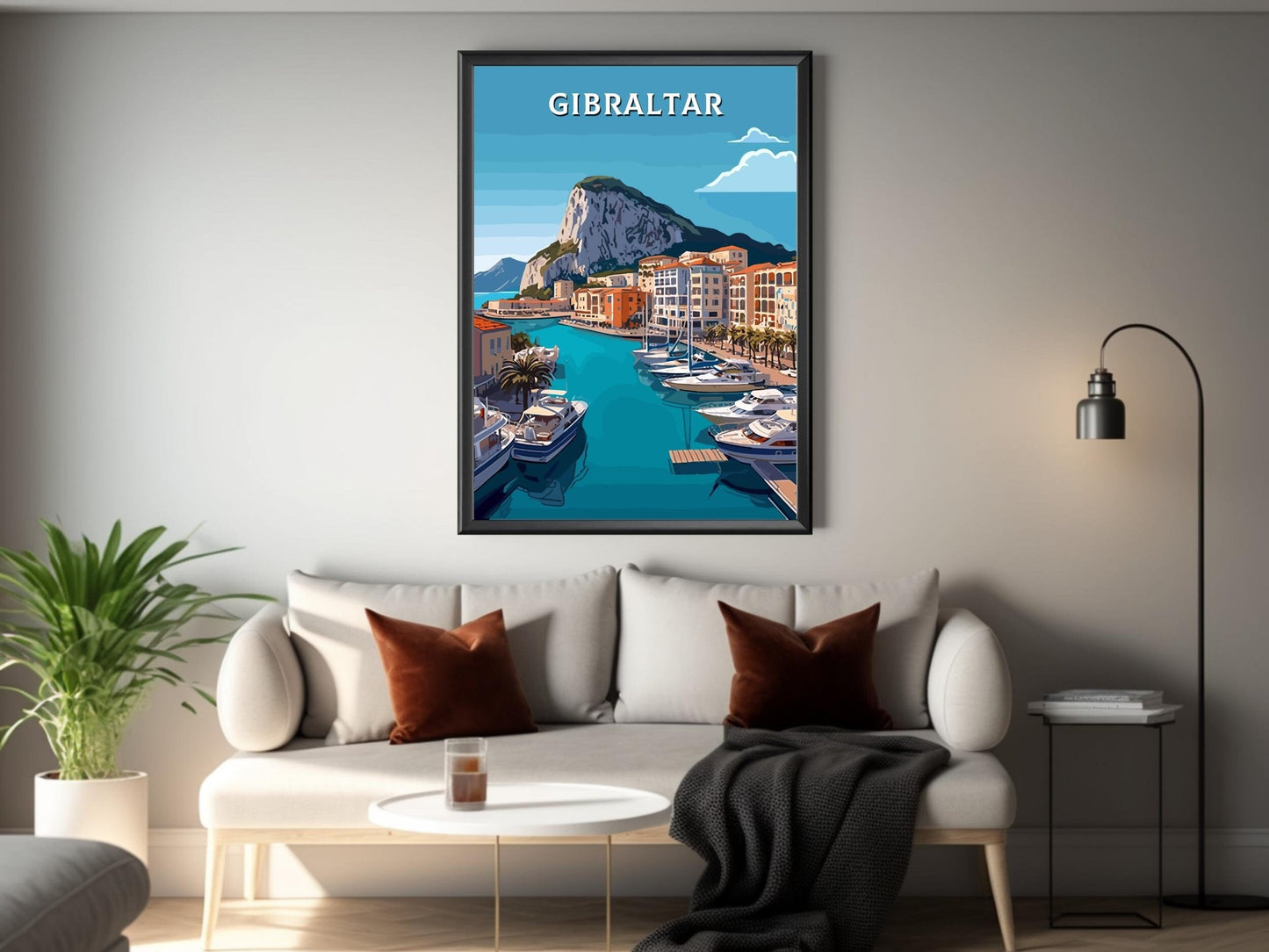 Gibraltar Travel Print | Gibraltar Poster | Gibraltar Rock Illustration | Gibraltar Wall Art | Gibraltar Print | Gibraltar Art ID 388