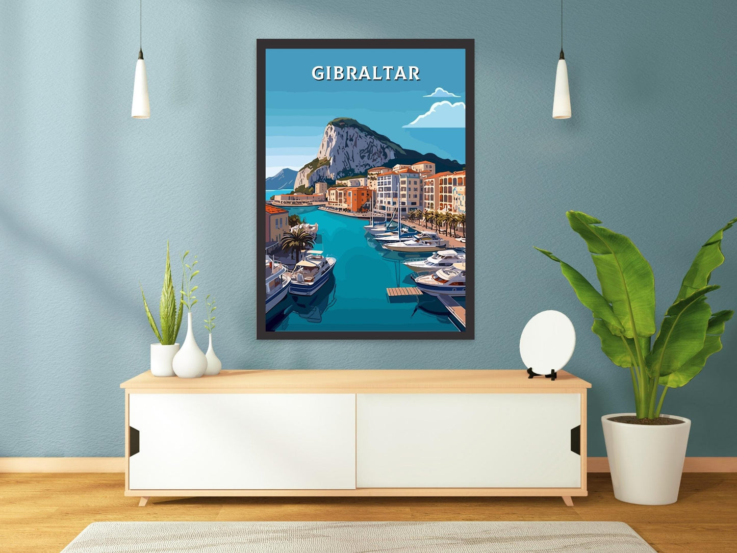 Gibraltar Travel Print | Gibraltar Poster | Gibraltar Rock Illustration | Gibraltar Wall Art | Gibraltar Print | Gibraltar Art ID 388