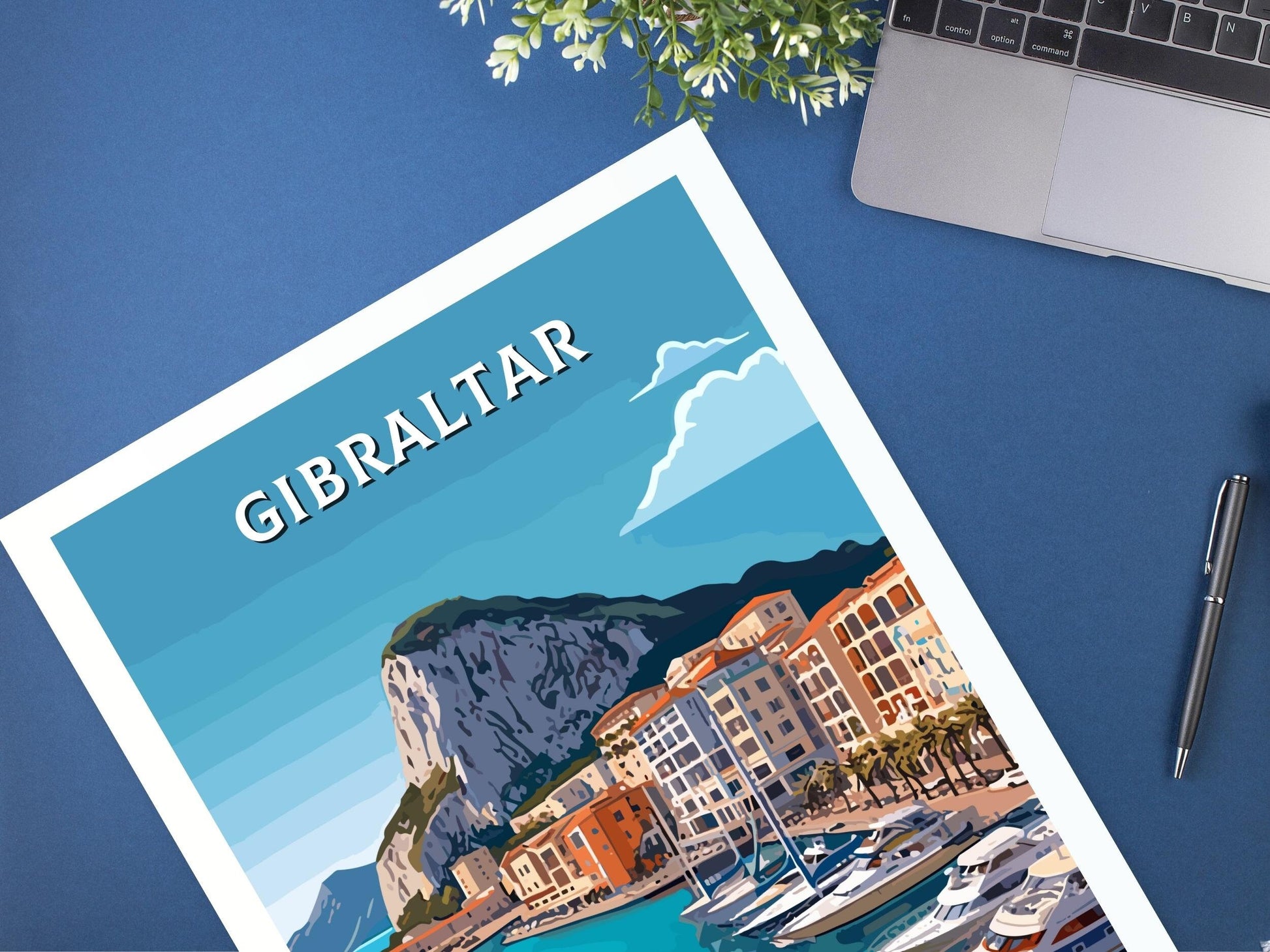 Gibraltar Travel Print | Gibraltar Poster | Gibraltar Rock Illustration | Gibraltar Wall Art | Gibraltar Print | Gibraltar Art ID 388