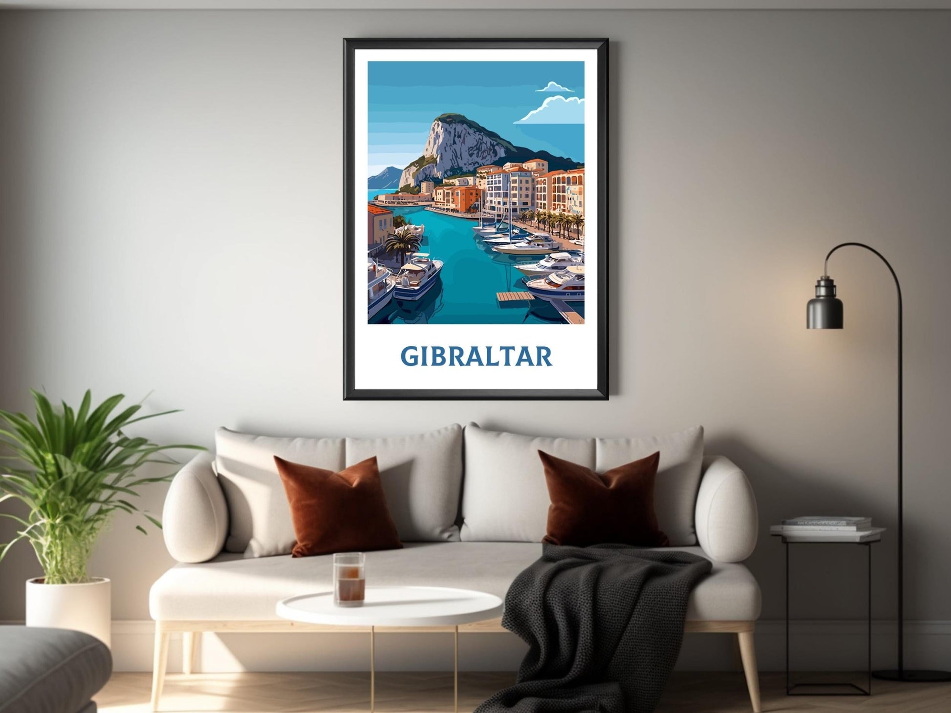 Gibraltar Poster | Gibraltar Travel Print | Gibraltar Rock Illustration | Gibraltar Wall Art | Gibraltar Print | Gibraltar Art | ID 389