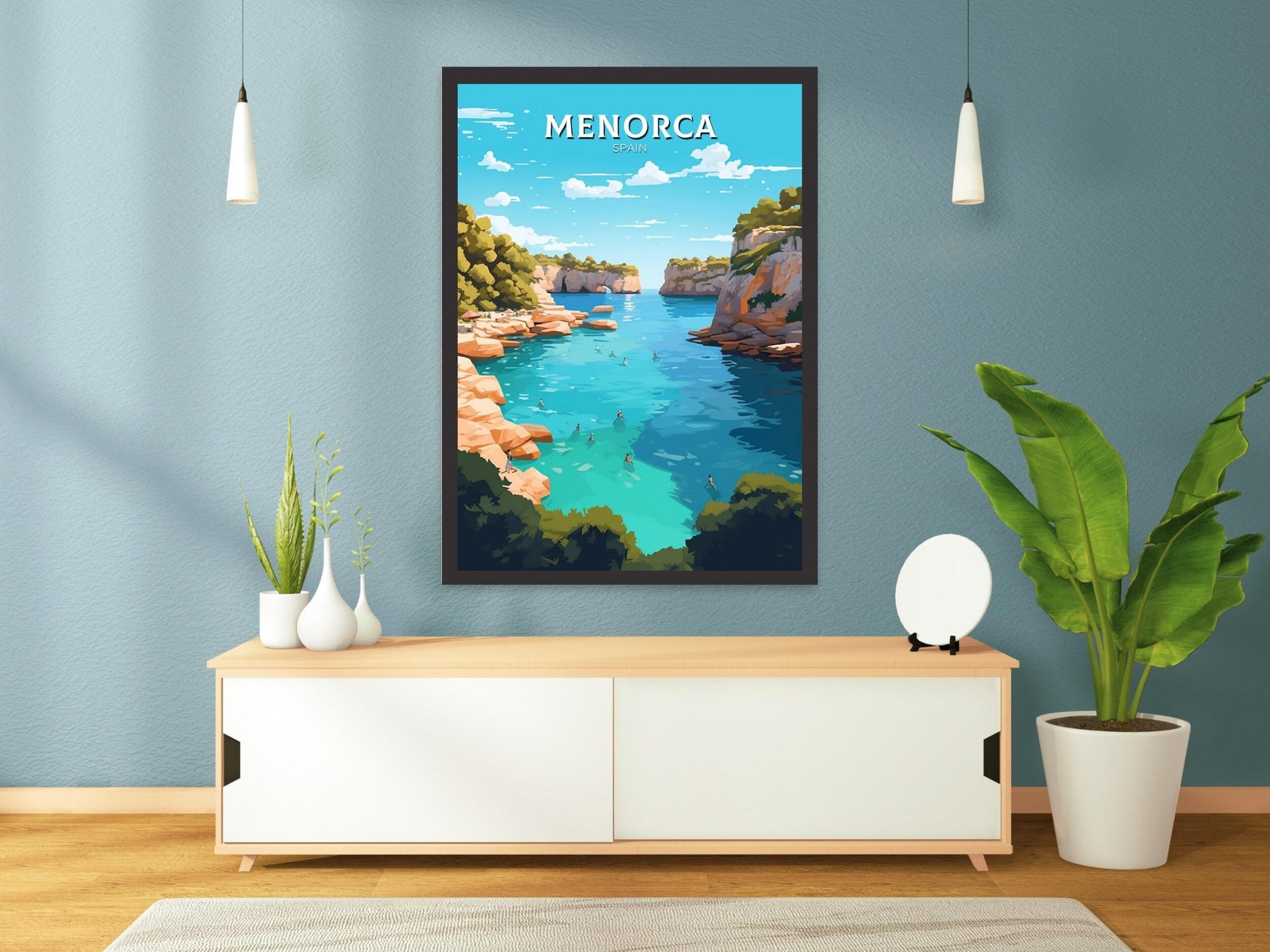 Menorca Travel Poster | Menorca Illustration | Menorca Wall Art | Menorca Print | Menorca Design | Menorca Print Painting | ID 026