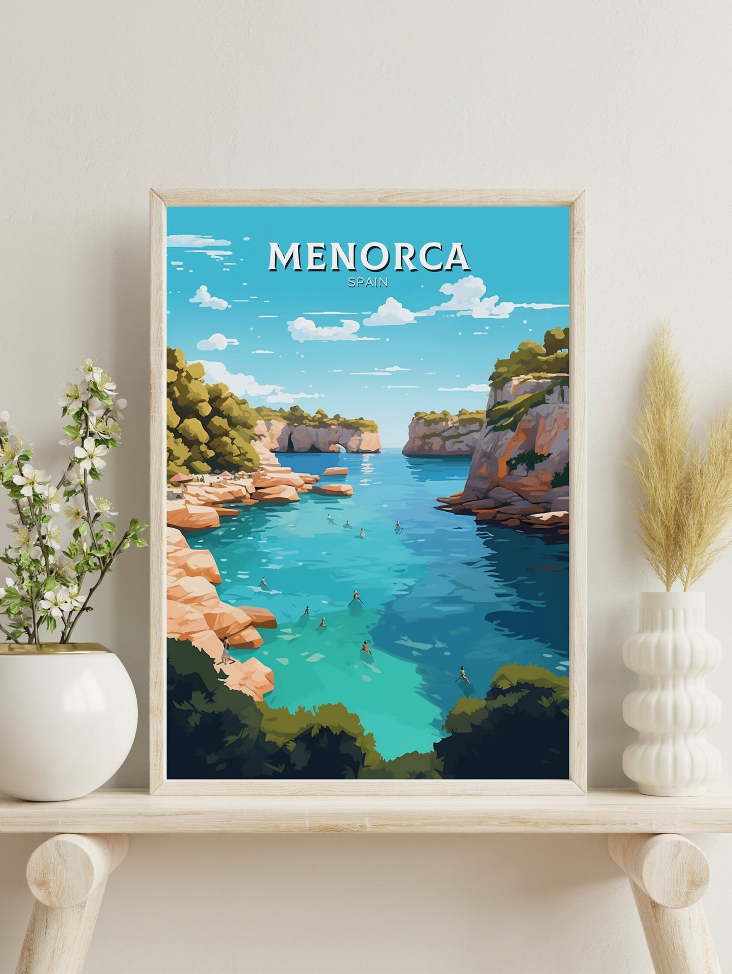 Menorca Travel Poster | Menorca Illustration | Menorca Wall Art | Menorca Print | Menorca Design | Menorca Print Painting | ID 026