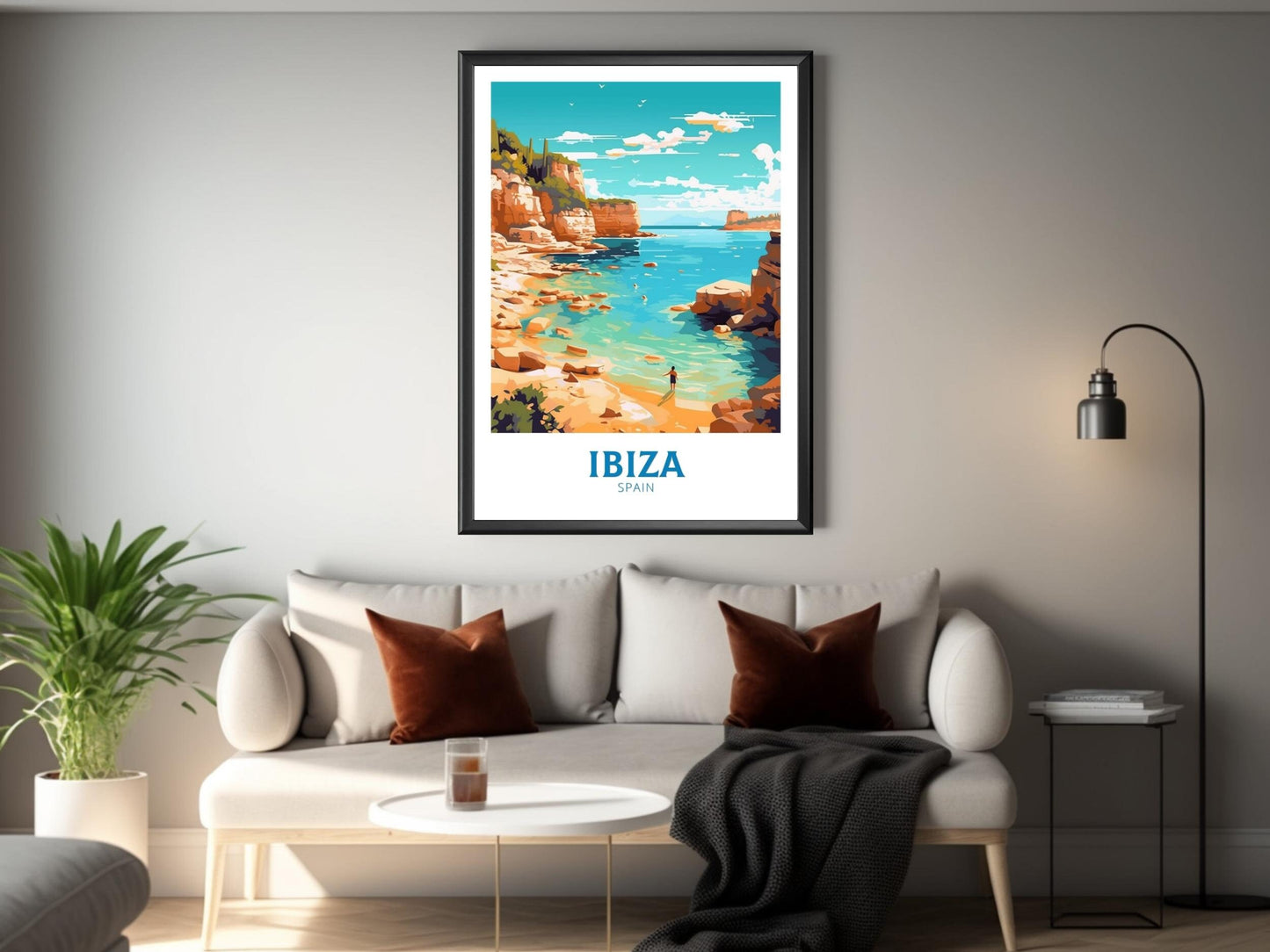 Ibiza Travel Poster | Ibiza Illustration | Ibiza Wall Art | Ibiza Poster | Spain Poster | Spain Home Décor | Spain Print | ID 190