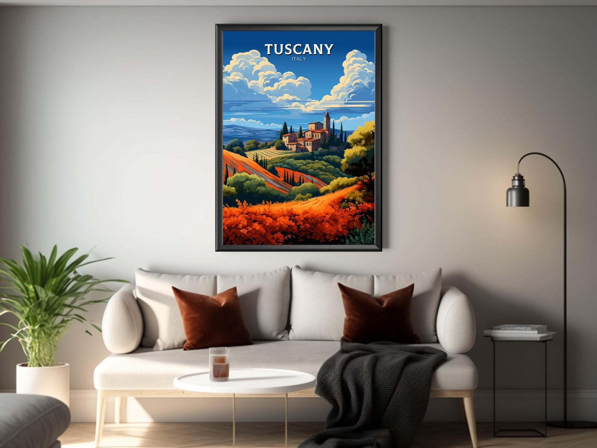 Tuscany Travel Print | Tuscany Illustration | Tuscany Travel Poster | Tuscany Print | Tuscany Wall Art | Italy Poster | Italy Décor | ID 495