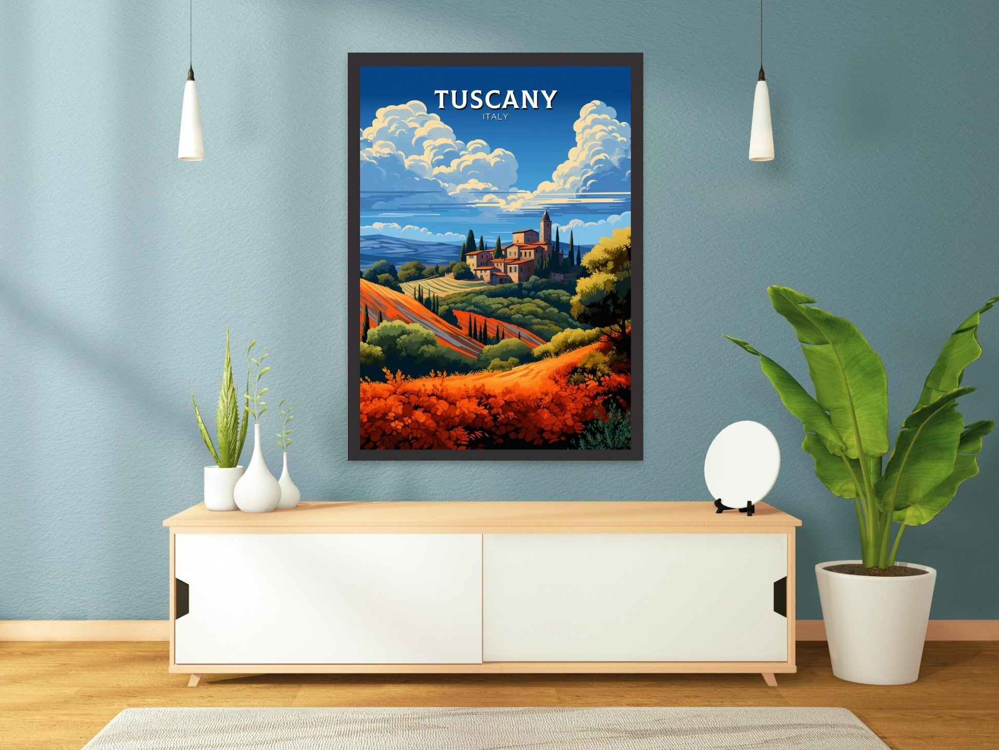 Tuscany Travel Print | Tuscany Illustration | Tuscany Travel Poster | Tuscany Print | Tuscany Wall Art | Italy Poster | Italy Décor | ID 495