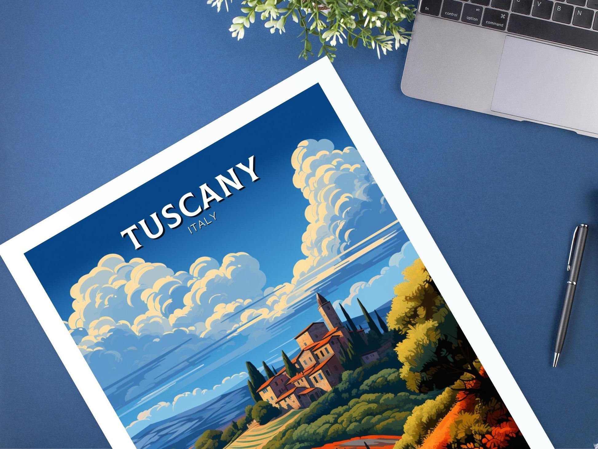 Tuscany Travel Print | Tuscany Illustration | Tuscany Travel Poster | Tuscany Print | Tuscany Wall Art | Italy Poster | Italy Décor | ID 495